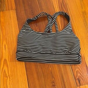 lululemon athletica Black and White Striped Sports Bra